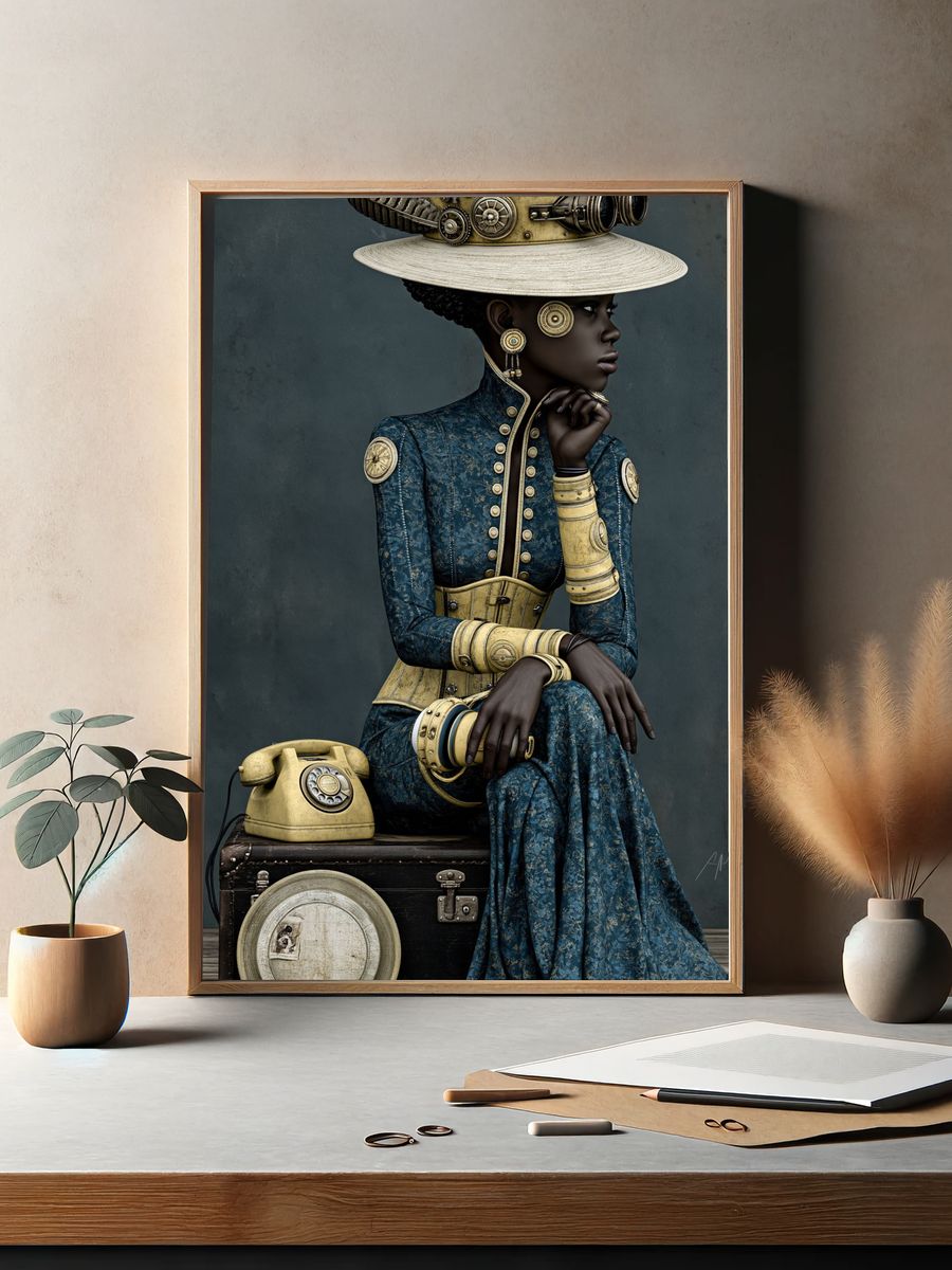 Steampunk Portrait — Fine Art Print. — room view 2