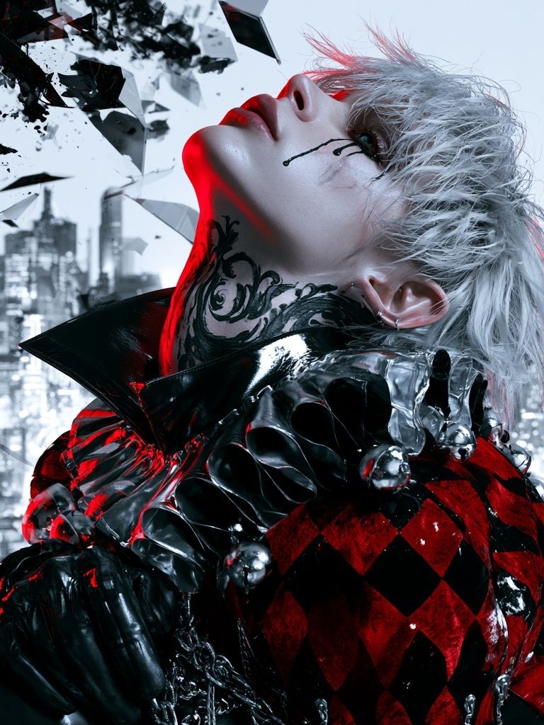 Gothic Cyberpunk Portrait Print. poster detail