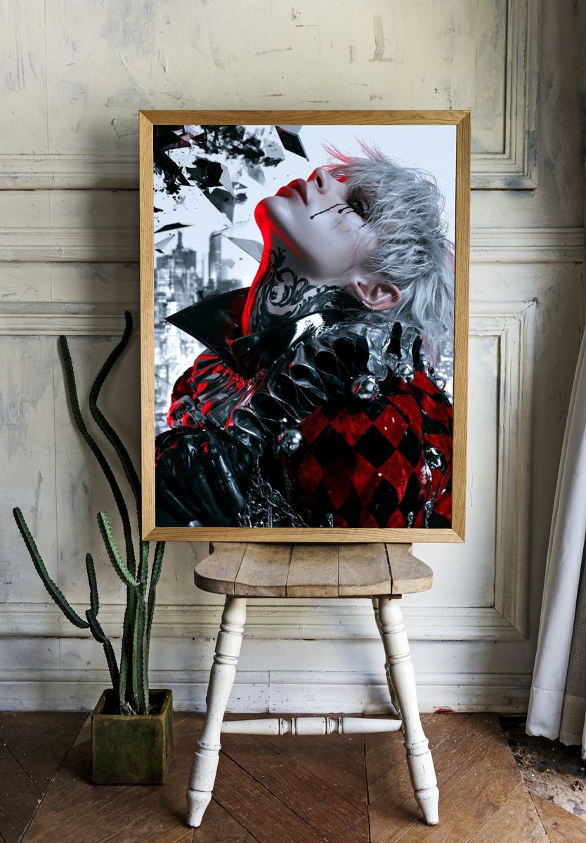 Gothic Cyberpunk Portrait Print. — room view 1