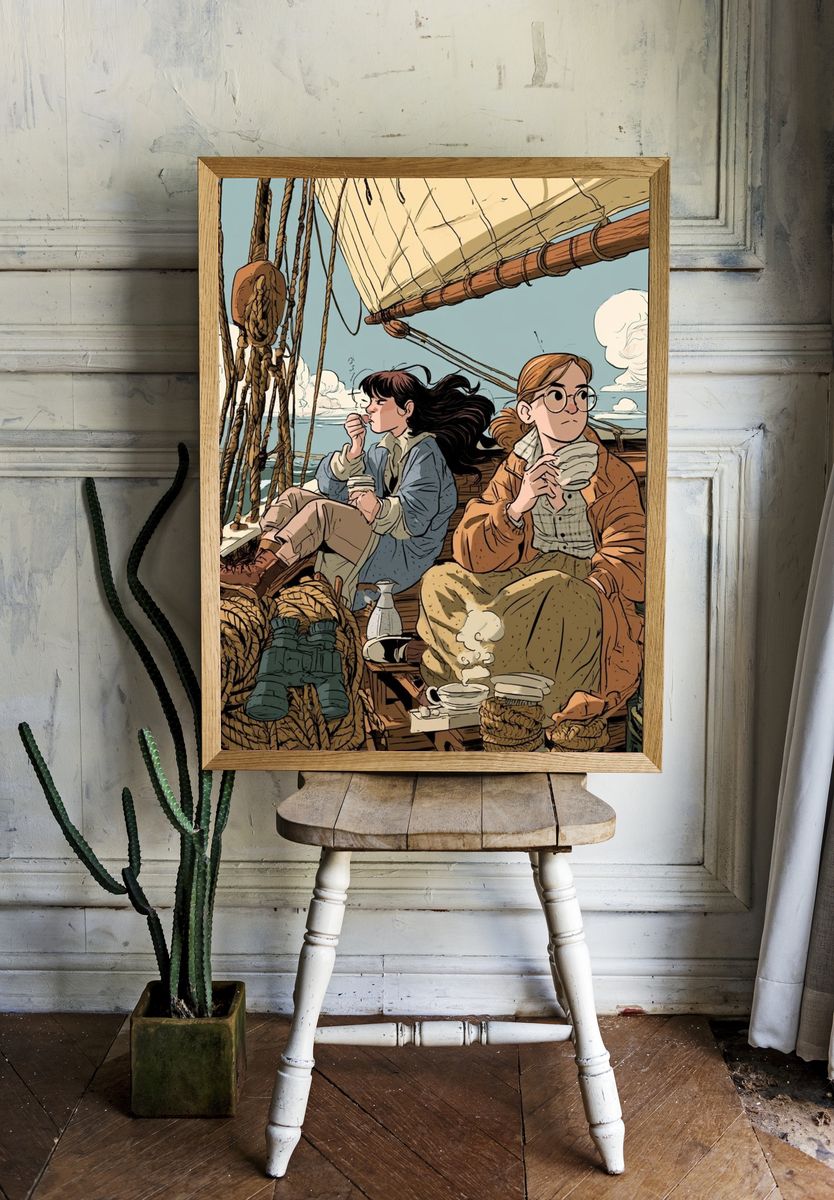 Sailing Adventure Illustration Poster. room preview