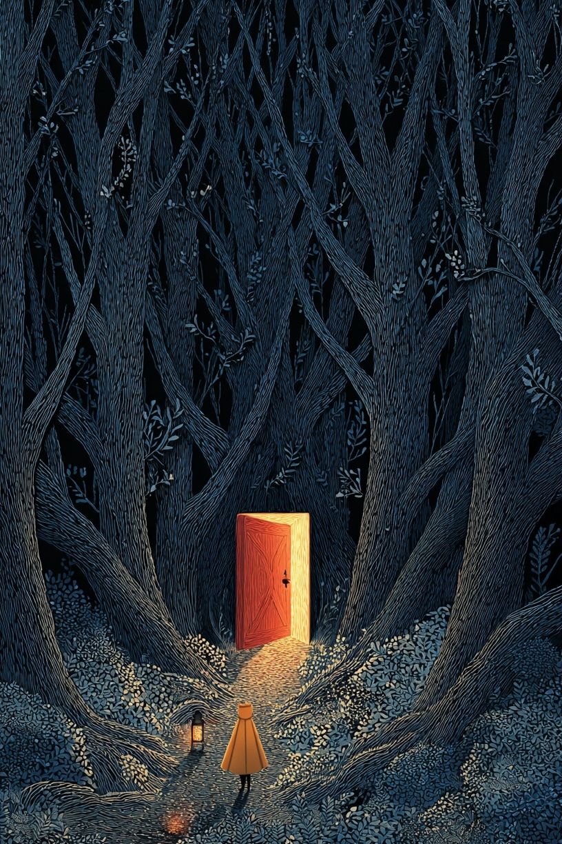 Enchanted Forest Door Illustration Poster. poster — illustration art