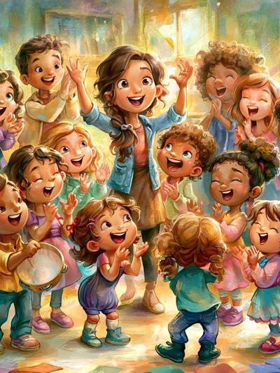 Joyful Children Celebration Illustration Poster. poster