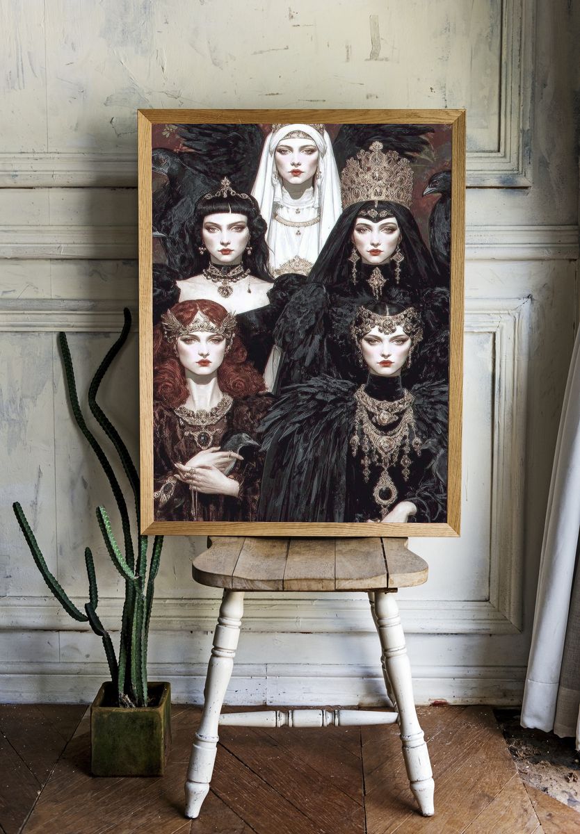 Gothic Queens Illustration Poster. room preview