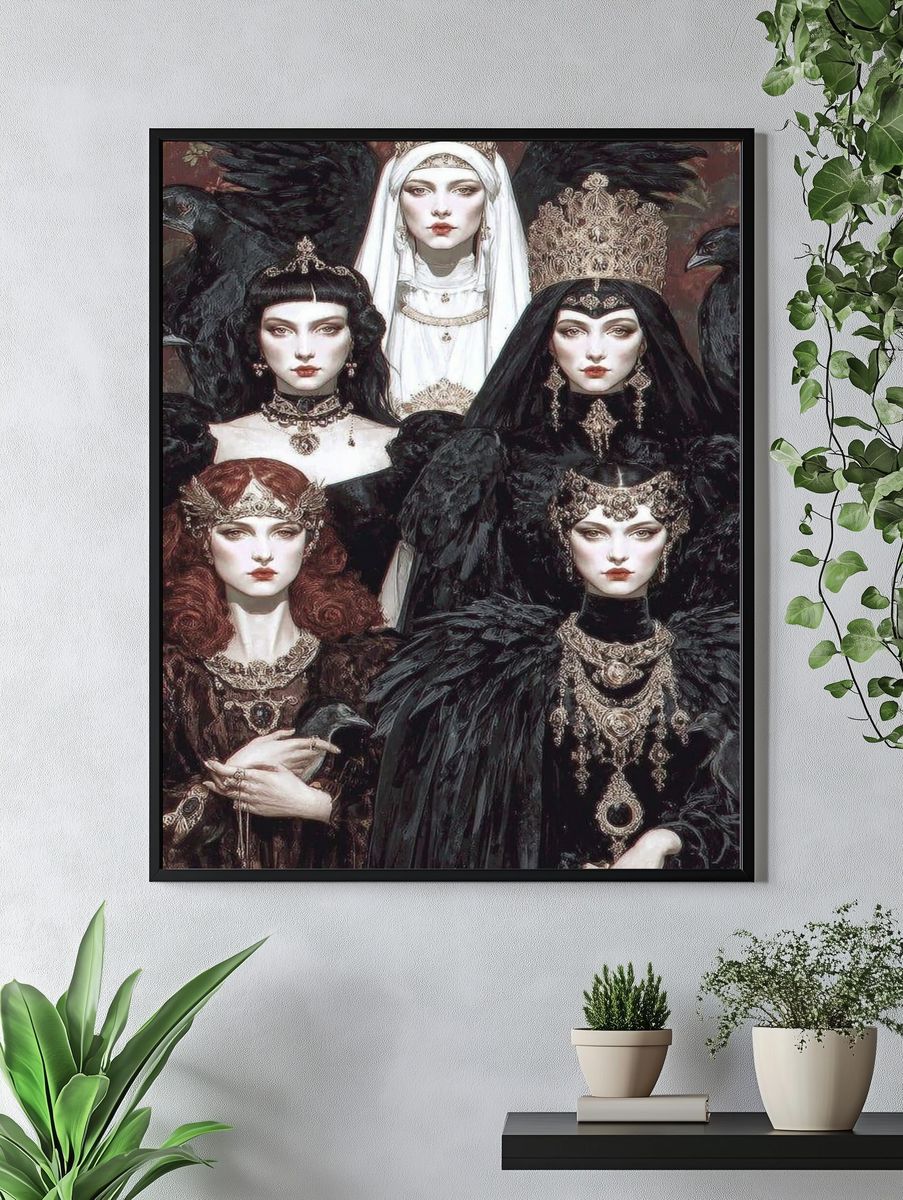 Gothic Queens Illustration Poster. — room view 4