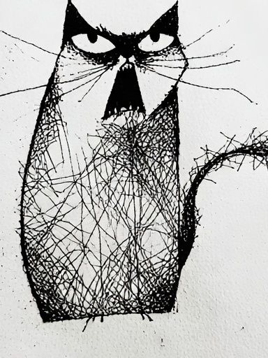 Abstract Cat Ink Poster. poster detail