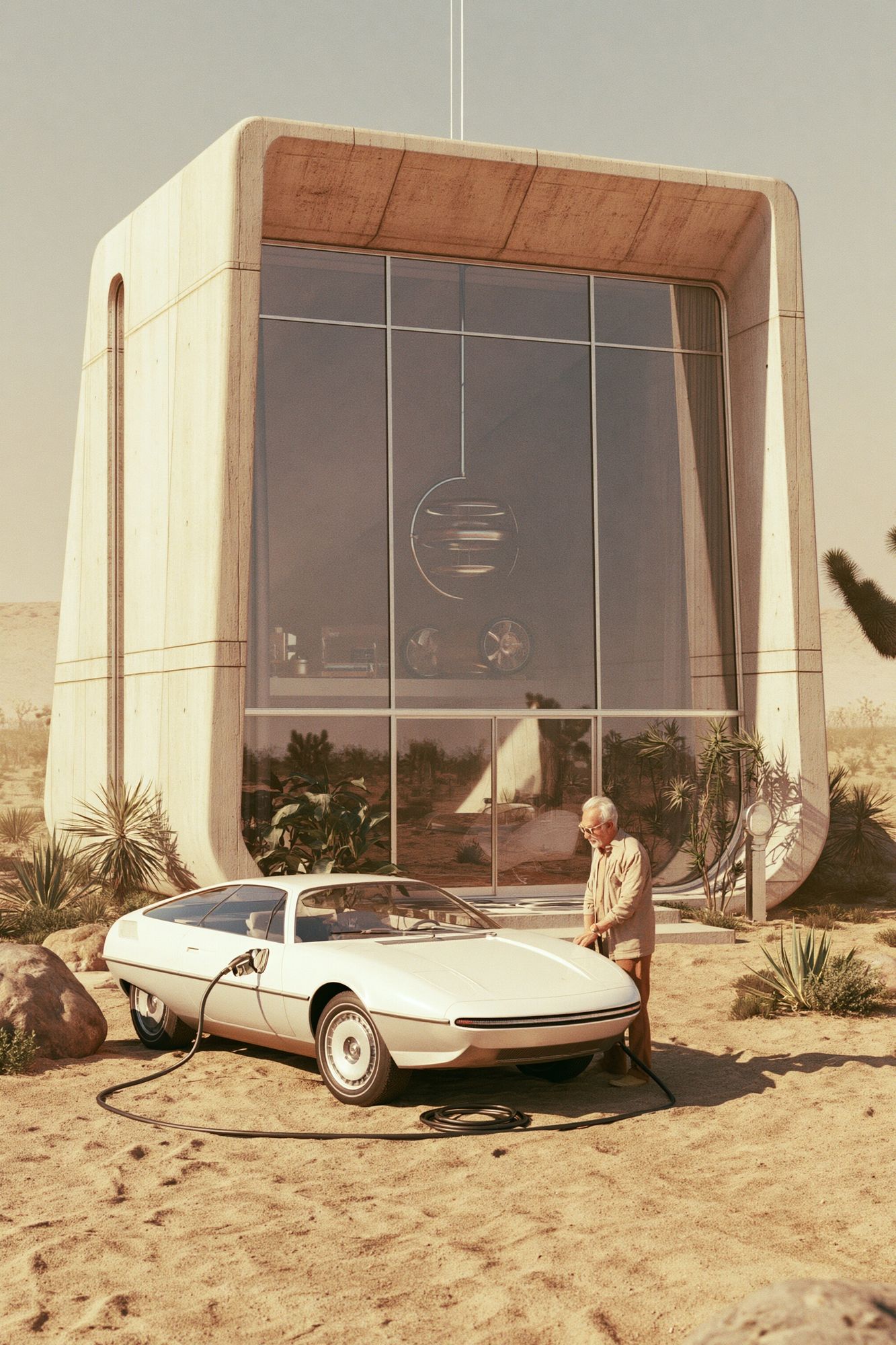 Desert Futurist House Poster. poster — illustration art