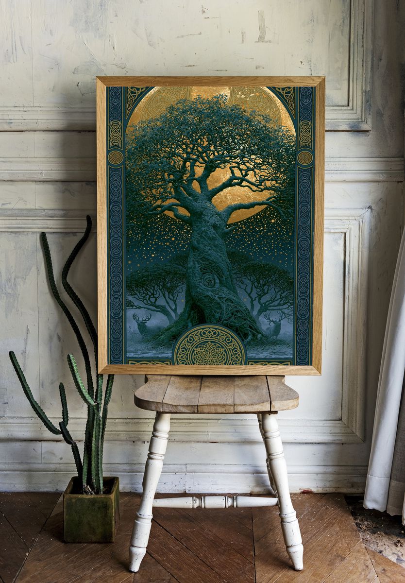 Celtic Tree of Life Fantasy Poster. room preview