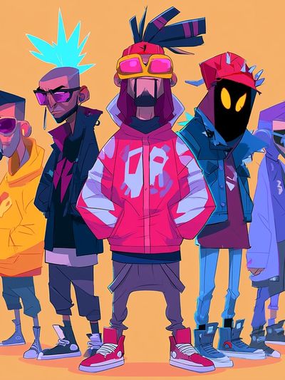 Neon Street Crew Illustration Poster.
