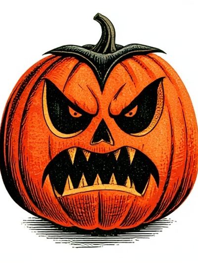 Angry Jack-O'-Lantern Illustration Poster. poster