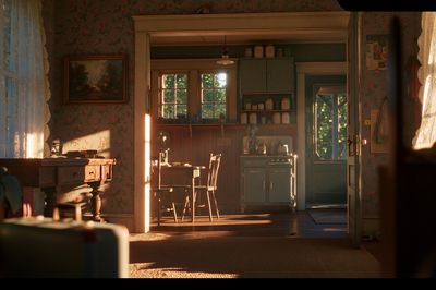 Sunlit Vintage Kitchen Interior Poster.
