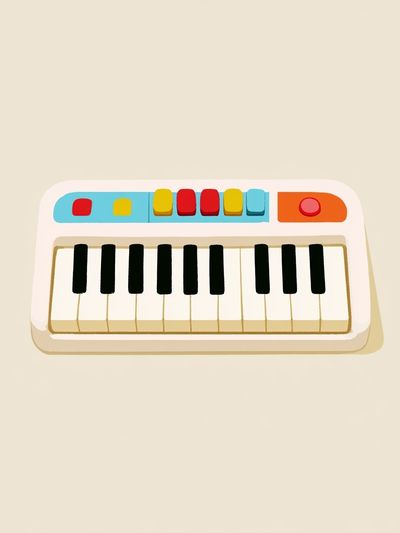 Toy Keyboard Illustration Poster.