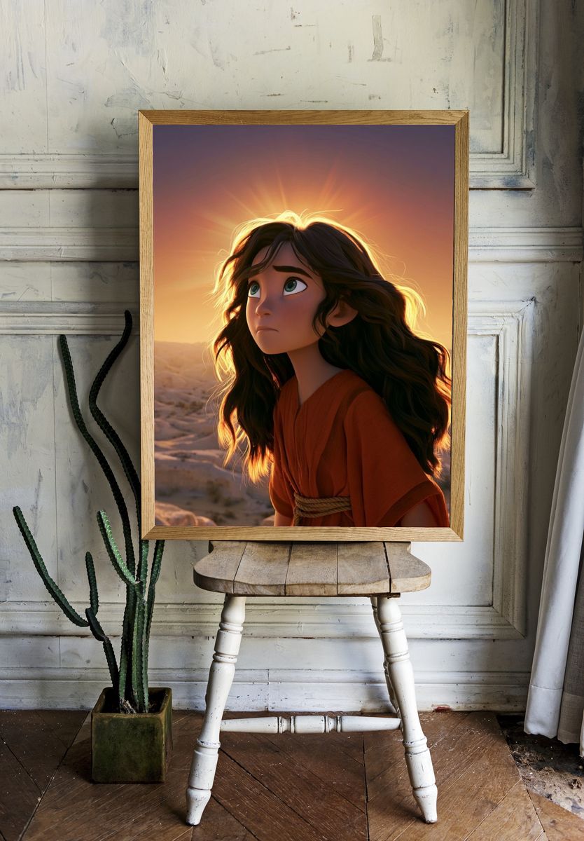 Desert Girl at Sunset Poster. — room view 1