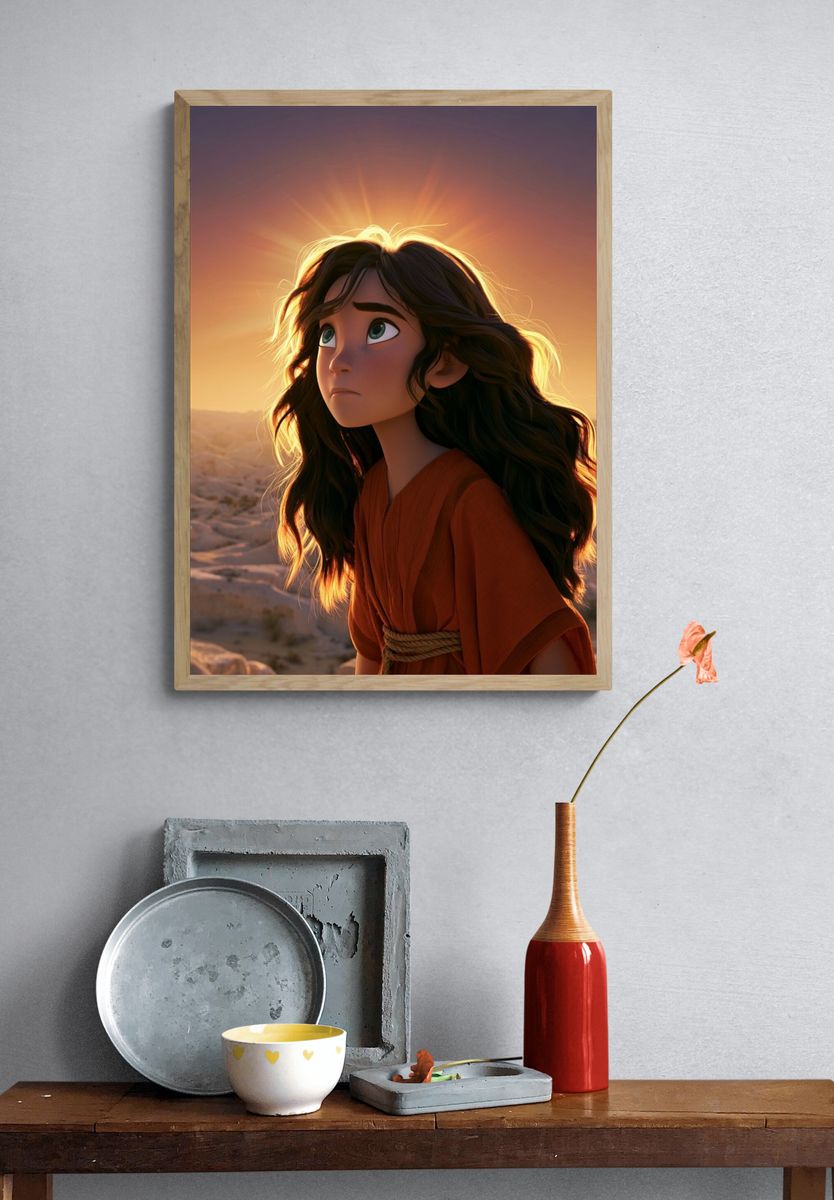 Desert Girl at Sunset Poster. — room view 3