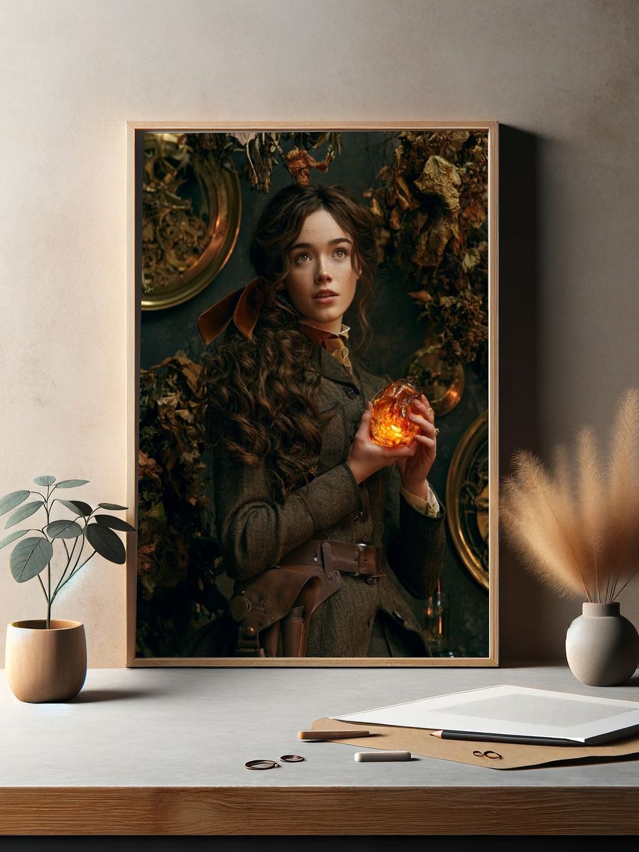 Mystic Girl with Amber Orb Poster. — room view 2
