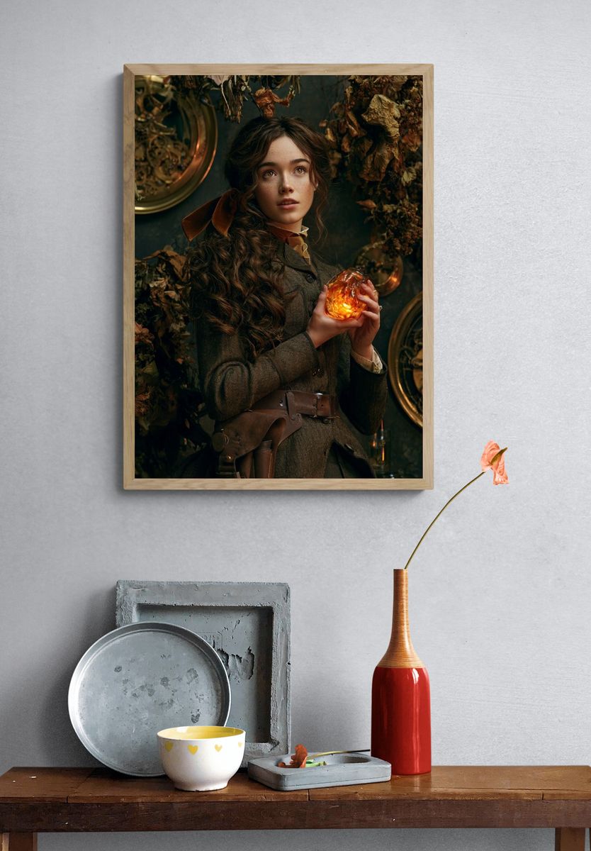 Mystic Girl with Amber Orb Poster. — room view 3