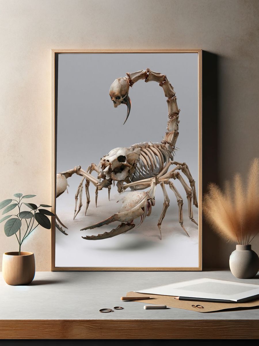 Bone Scorpion Surrealism Print. — room view 2