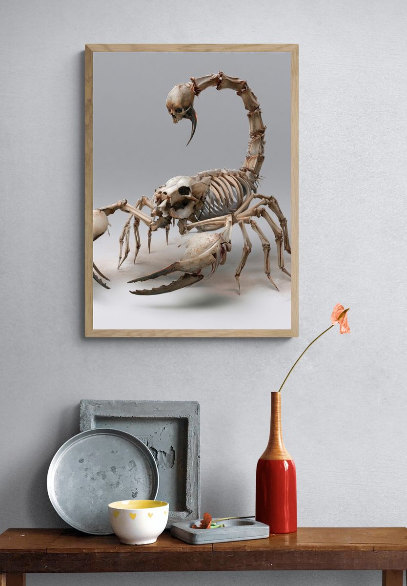 Bone Scorpion Surrealism Print. — room view 3