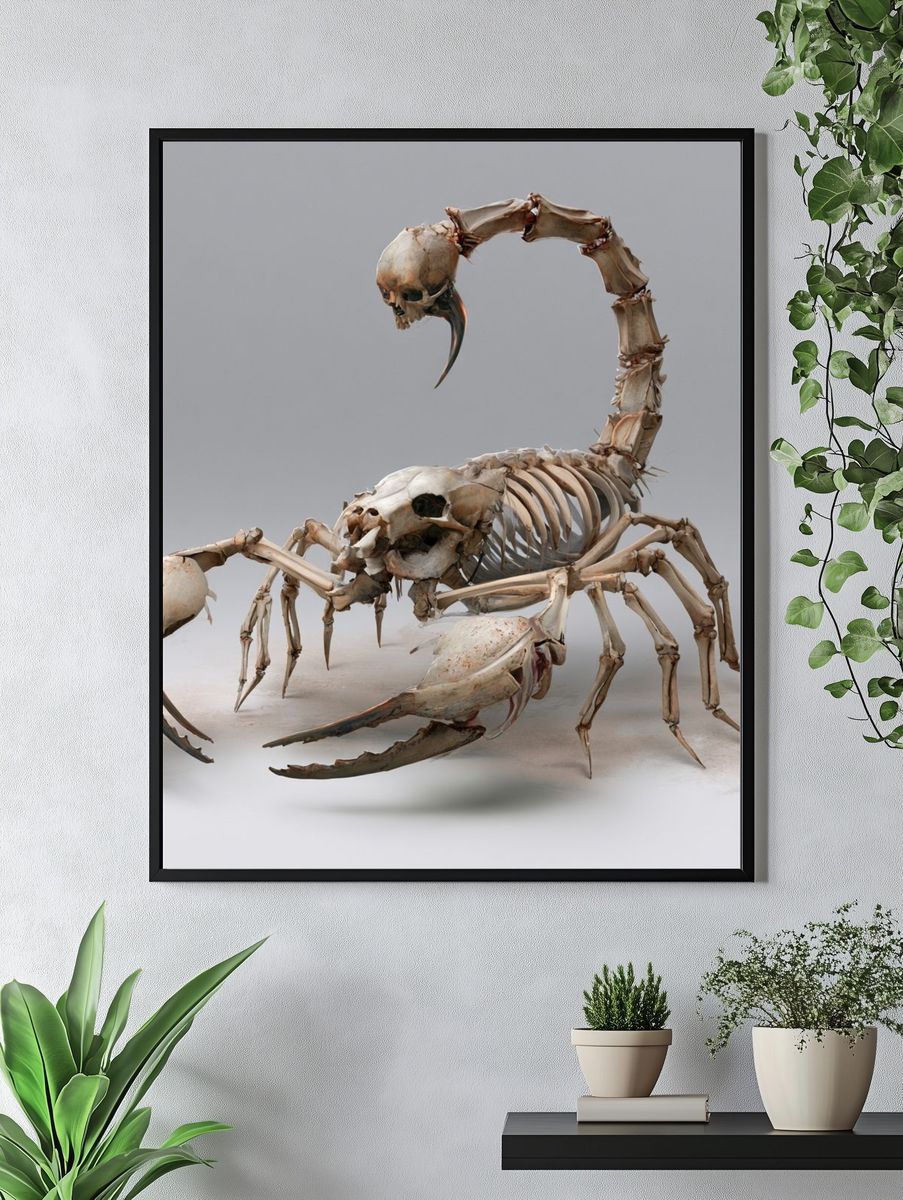 Bone Scorpion Surrealism Print. — room view 4