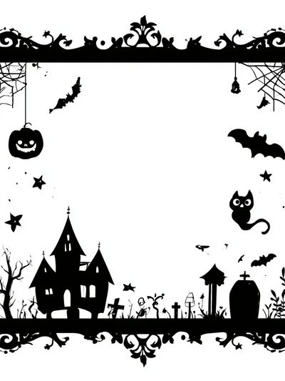 Halloween Haunted House Typography Print.
