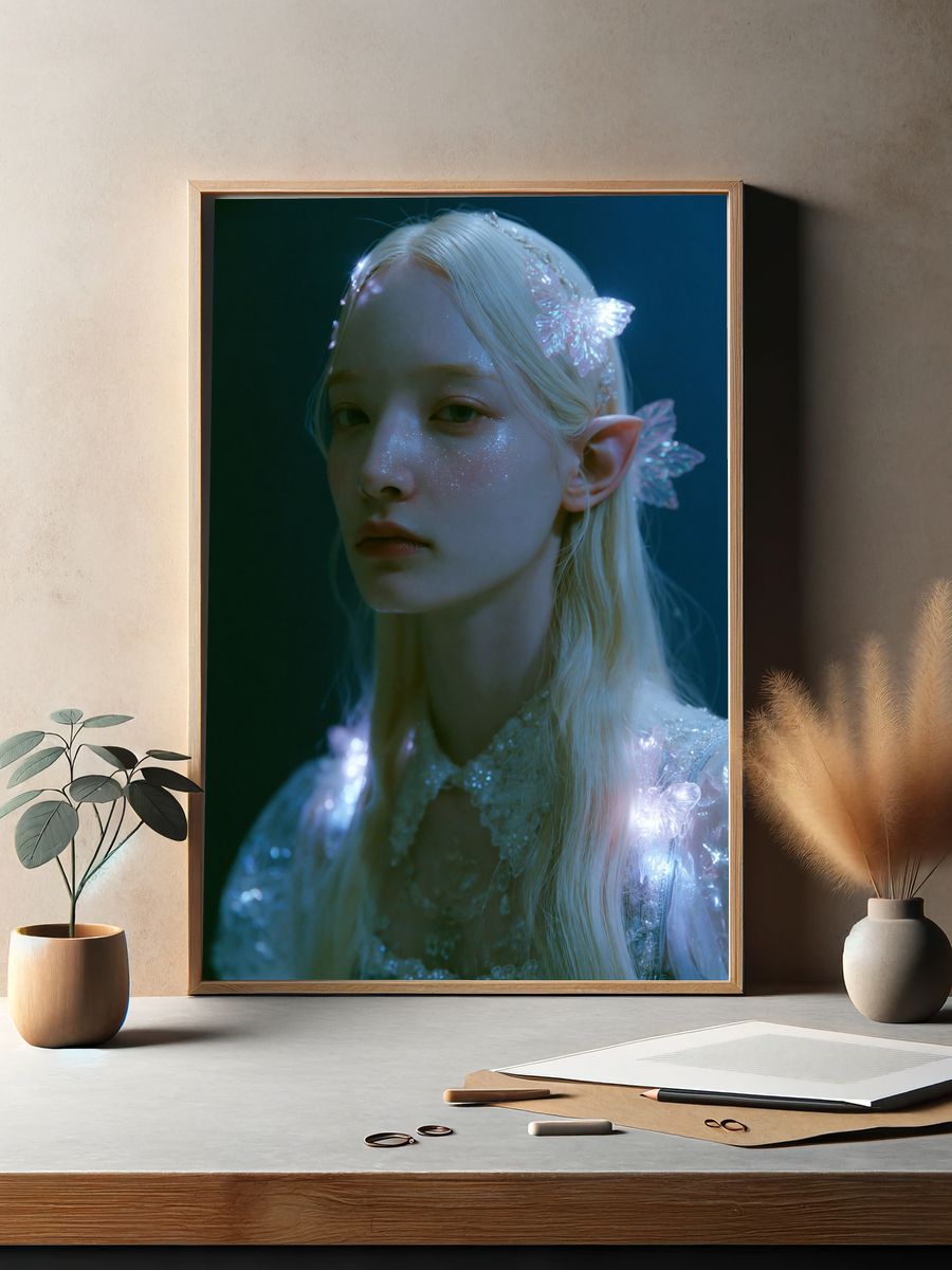 Elven Portrait Fantasy Print. — room view 2
