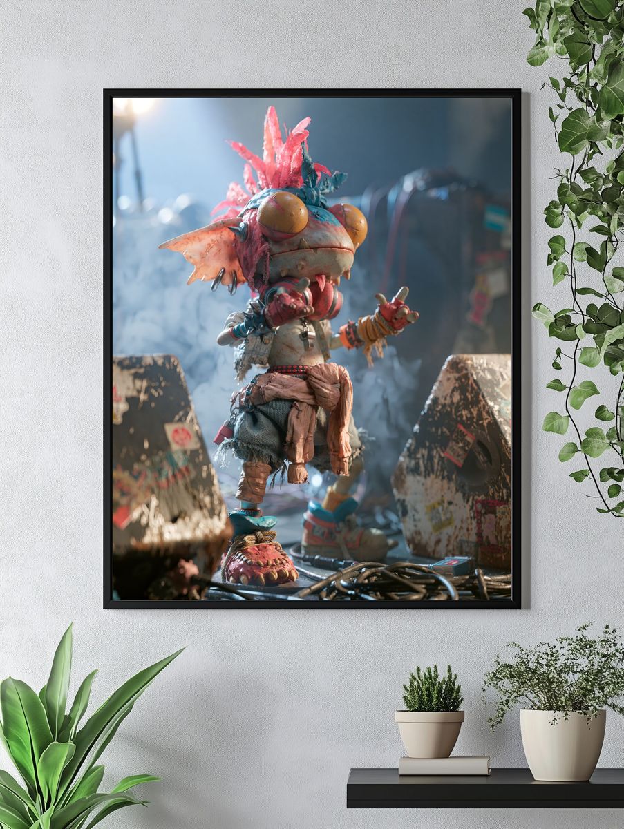 Punk Creature Digital Art Print. — room view 4