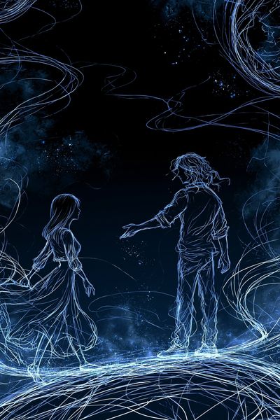 Celestial Lovers Line Art Poster.