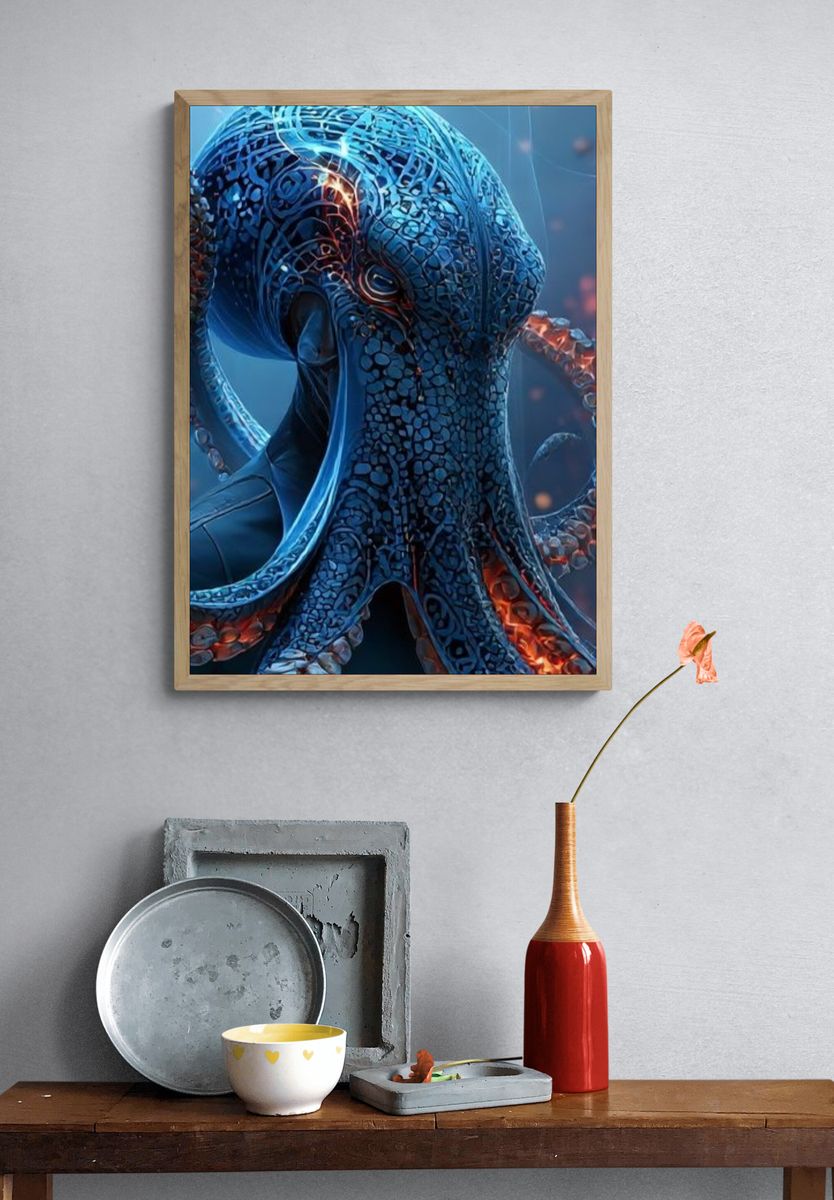 Octopus Digital Art Poster. — room view 3