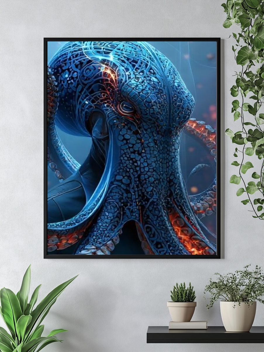 Octopus Digital Art Poster. — room view 4