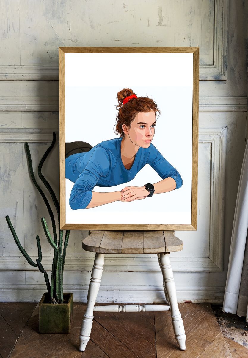Woman Stretching Illustration Poster. room preview