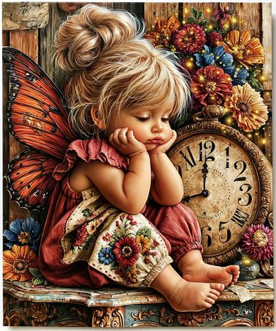 Whimsical Fairy Girl Floral Poster.