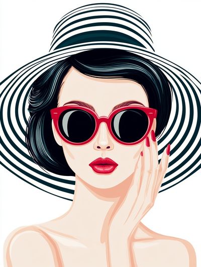 Red Sunglasses Fashion Illustration Poster.