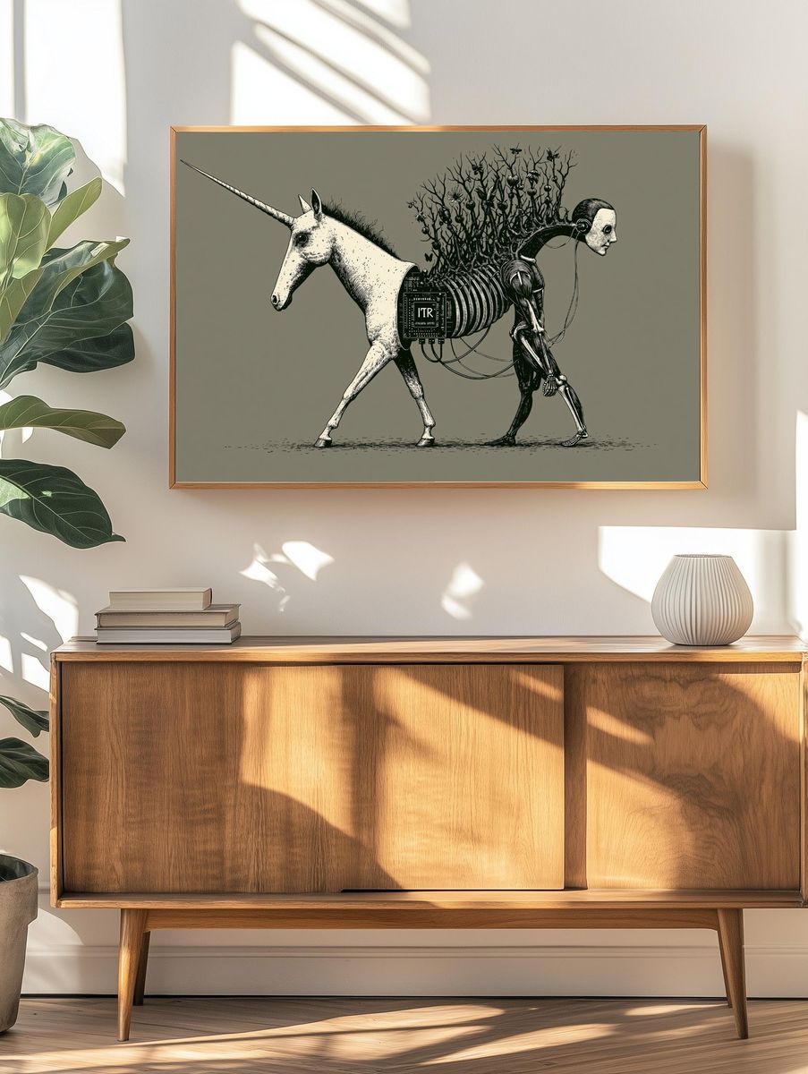 Unicorn Anatomy Illustration Poster. — room view 3
