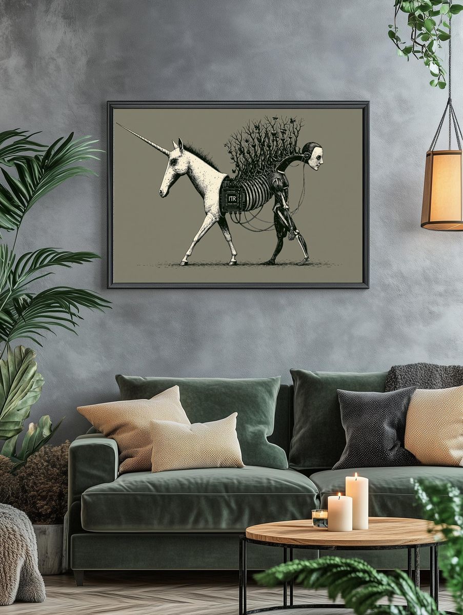 Unicorn Anatomy Illustration Poster. — room view 4