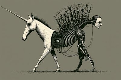 Unicorn Anatomy Illustration Poster. poster
