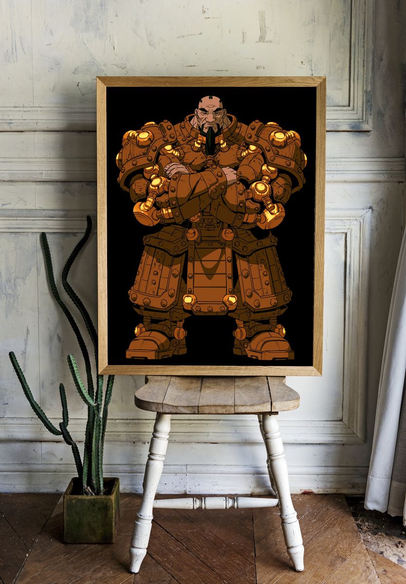 Armored Warrior Digital Art Poster. — room view 1