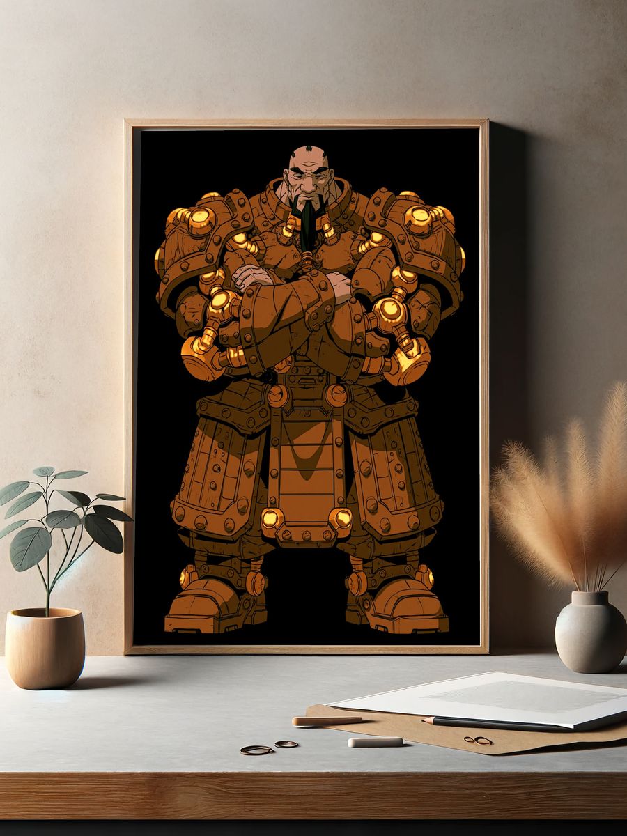 Armored Warrior Digital Art Poster. — room view 2