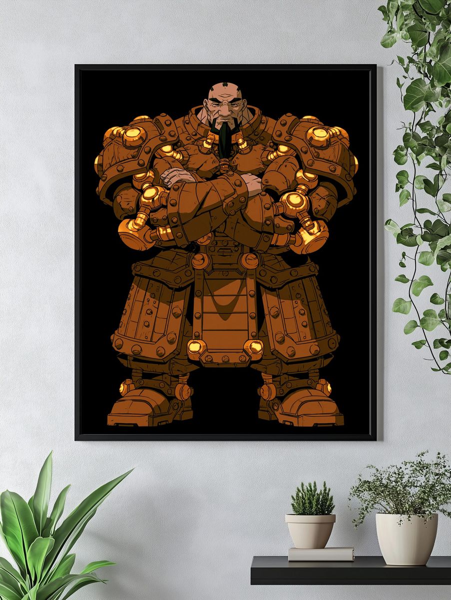 Armored Warrior Digital Art Poster. — room view 4