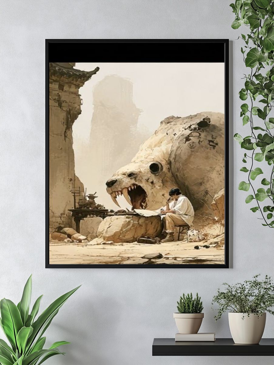 Desert Bear Skull Illustration Poster. — room view 4