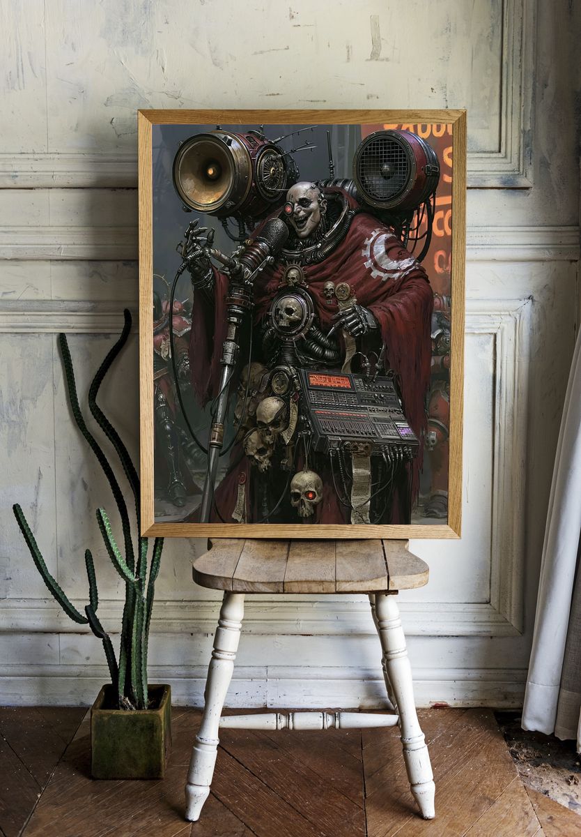 Cyberpunk War Priest Poster. room preview