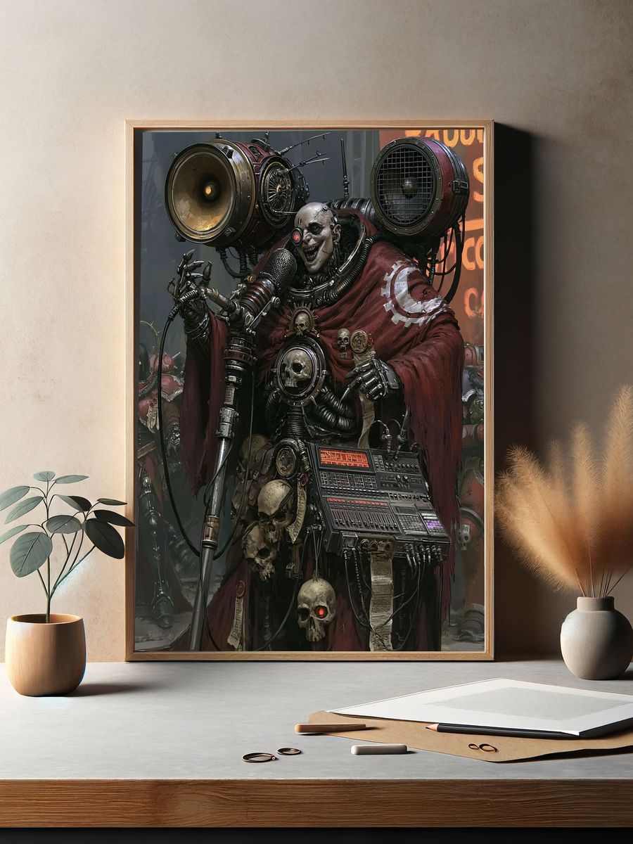 Cyberpunk War Priest Poster. — room view 2