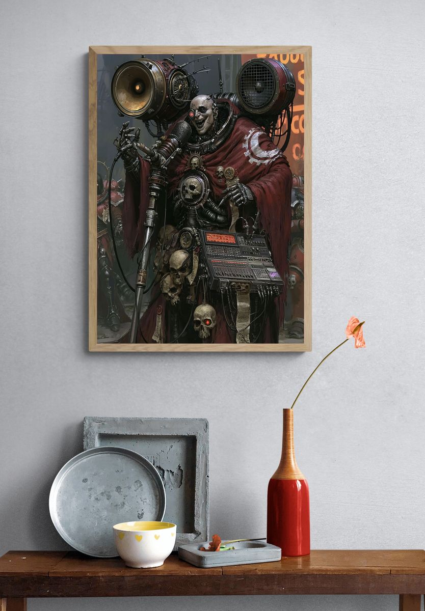 Cyberpunk War Priest Poster. — room view 3