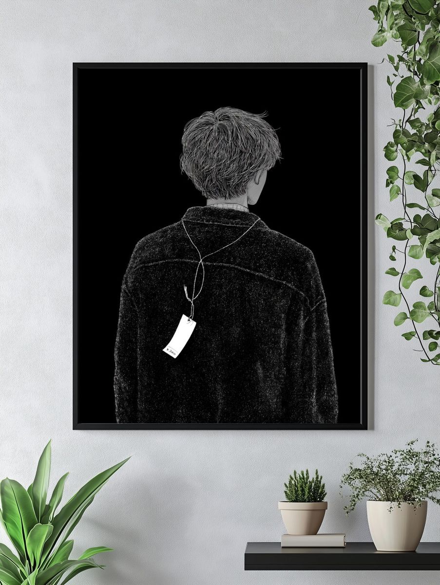 Back View Figure Minimalist Print. — room view 4