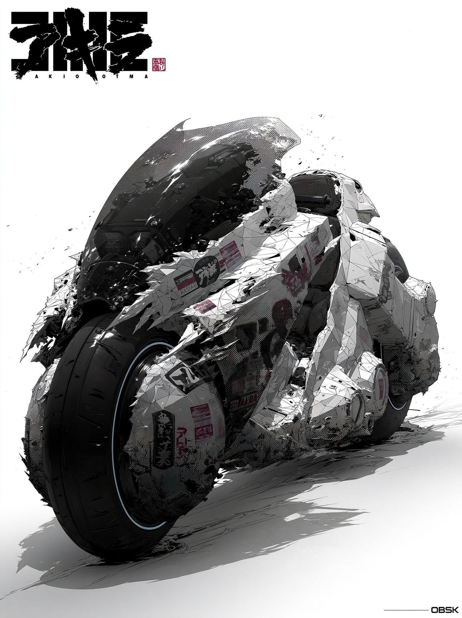 Akira Motorcycle Illustration Poster. poster — illustration art