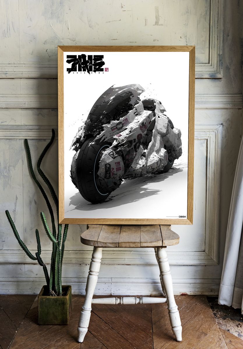 Akira Motorcycle Illustration Poster. — room view 1
