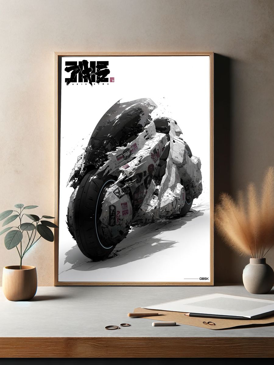Akira Motorcycle Illustration Poster. — room view 2