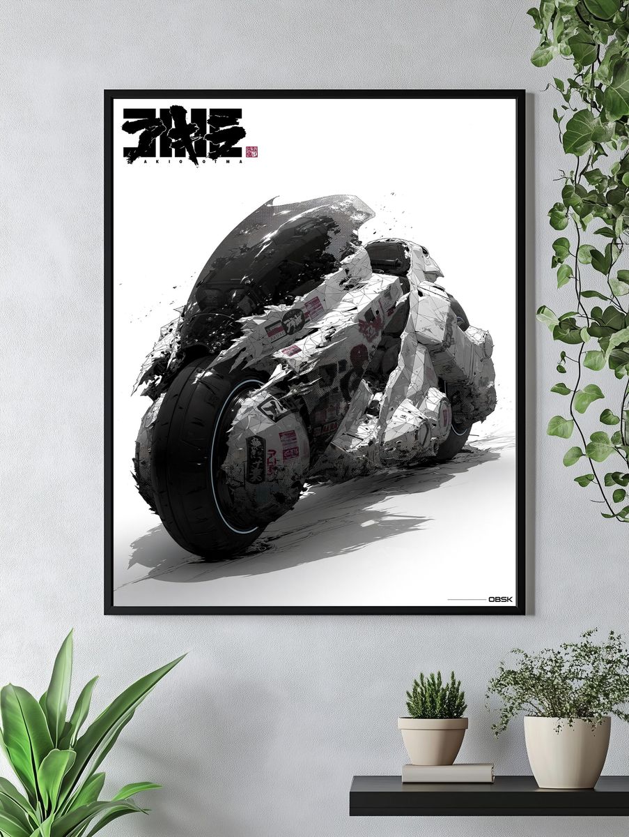 Akira Motorcycle Illustration Poster. — room view 4