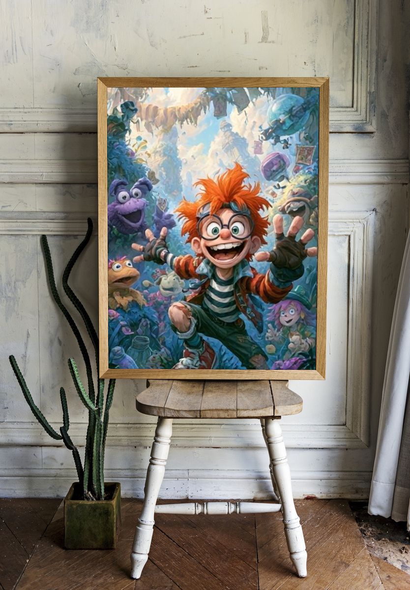 Whimsical Jungle Adventure Illustration Poster. room preview
