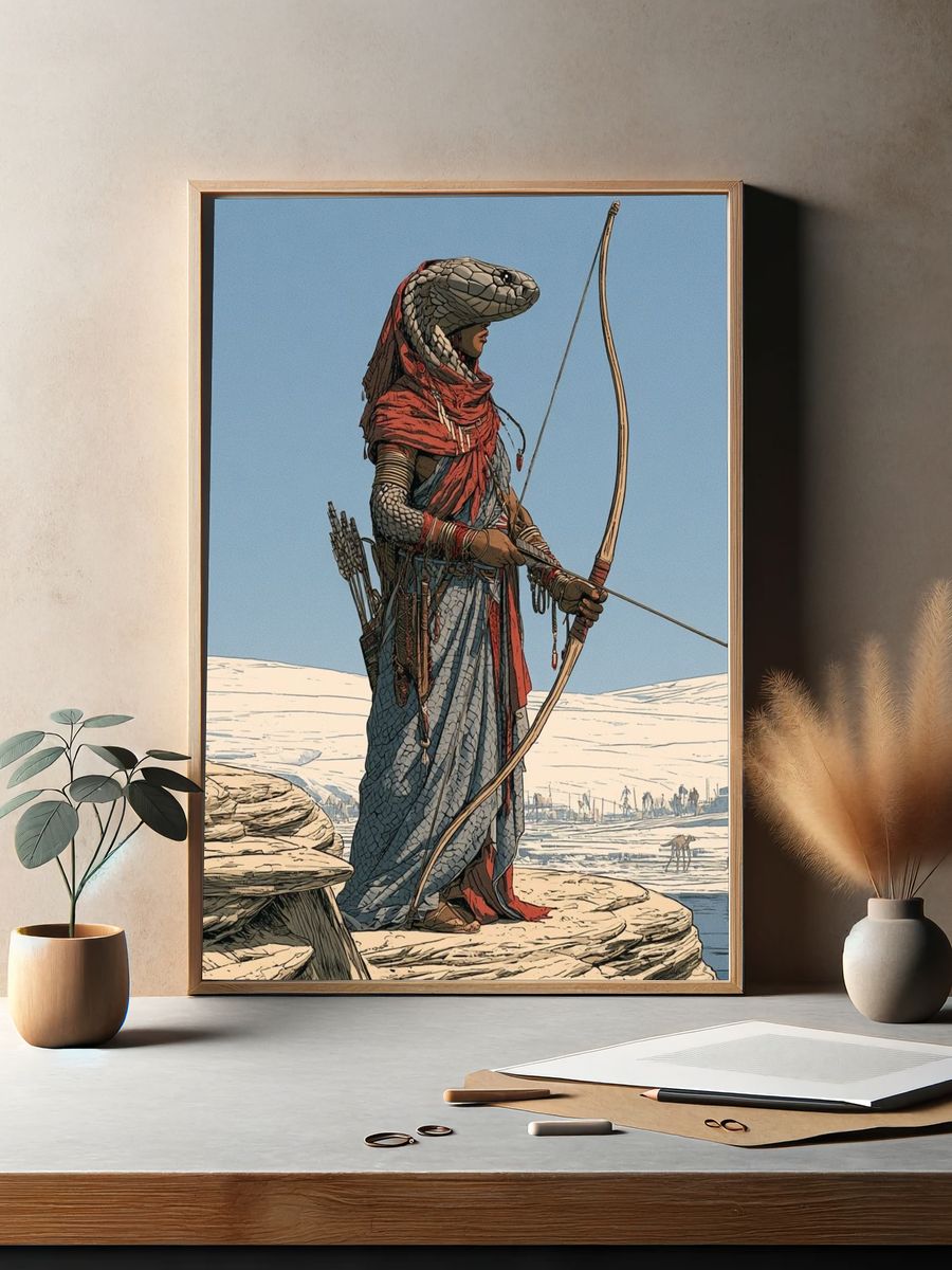 Desert Archer Illustration Print. — room view 2
