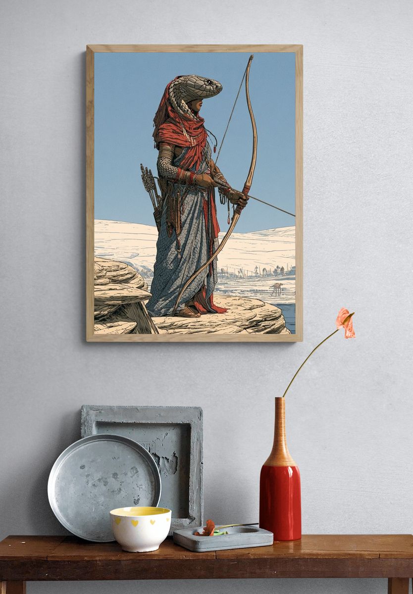 Desert Archer Illustration Print. — room view 3