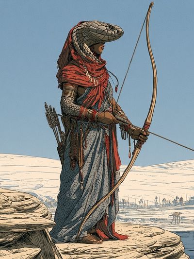 Desert Archer Illustration Print.